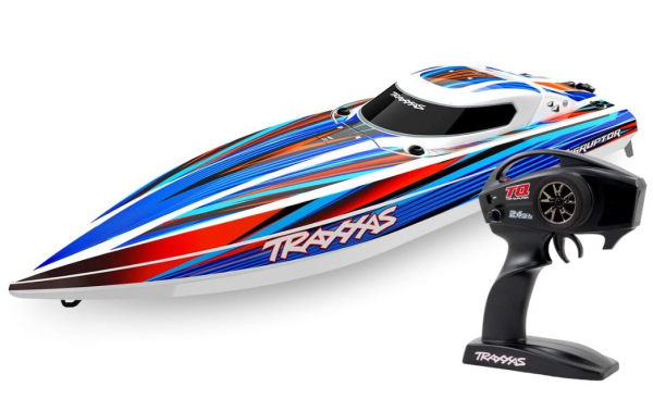 TRX106064-4-BLUE DISRUPTOR blau 26 Zoll V-Rumpf Boot Selbstaufrichtung ohne Akku und Ladegerät